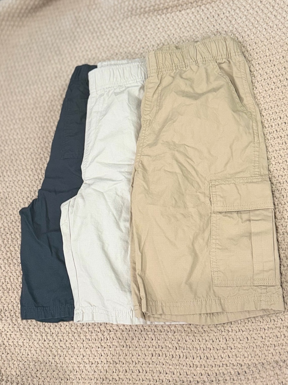 Place Boys' Khaki Elastic-Waist Shorts 3 colors set 3 size 12 adjustable waist